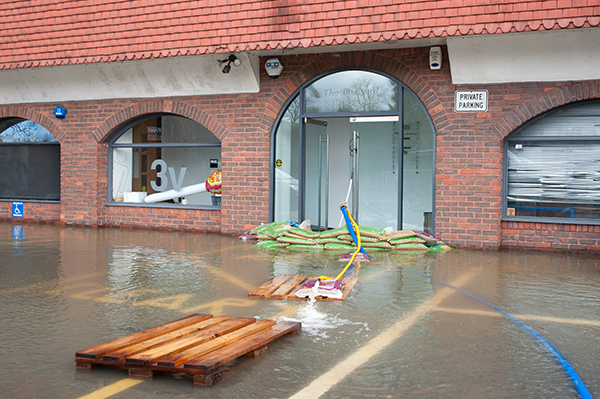 office building flooding