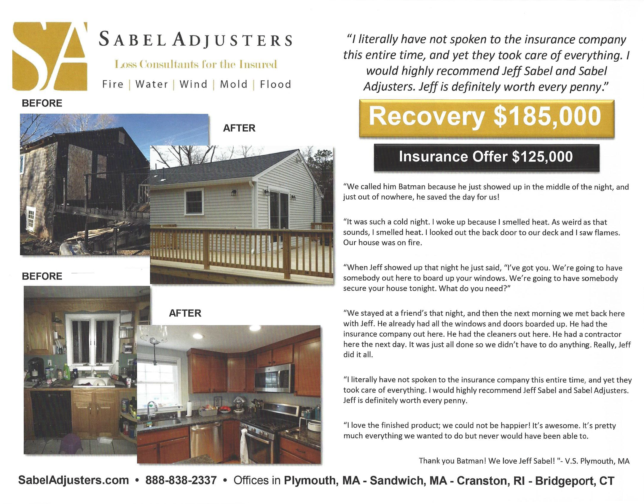 Sabel Adjusters Recovery example